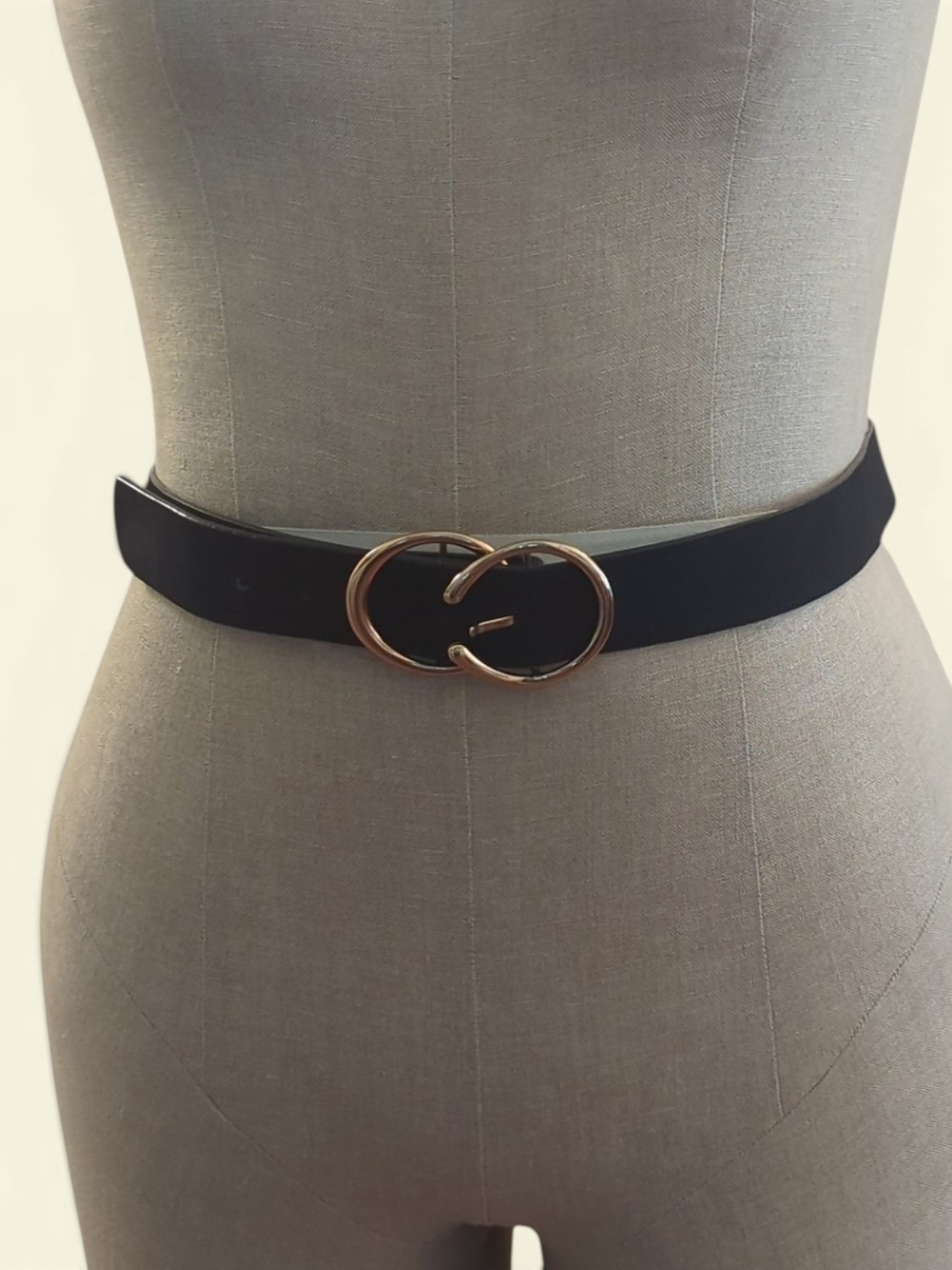 Plus Size Faux Black Suede Belt